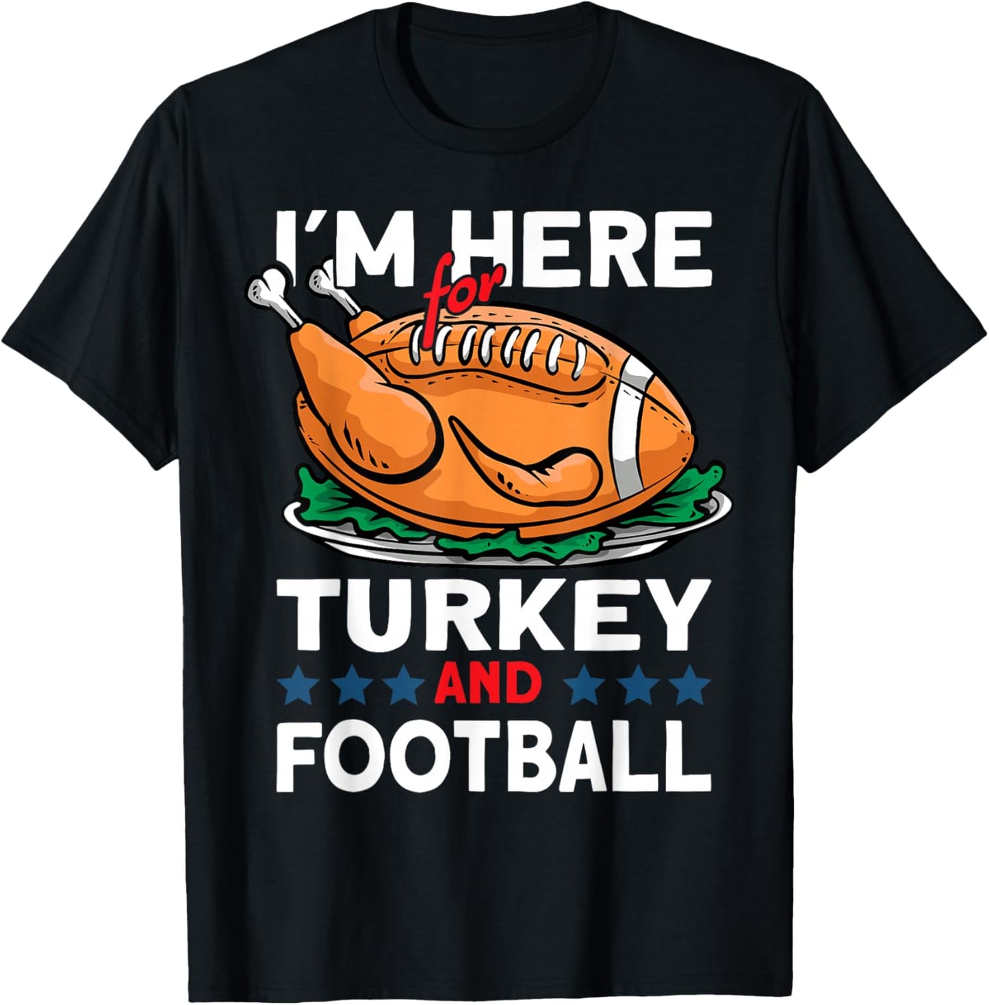 Thanksgiving Turkey and Football T-Shirt - T-Shirt | Black
