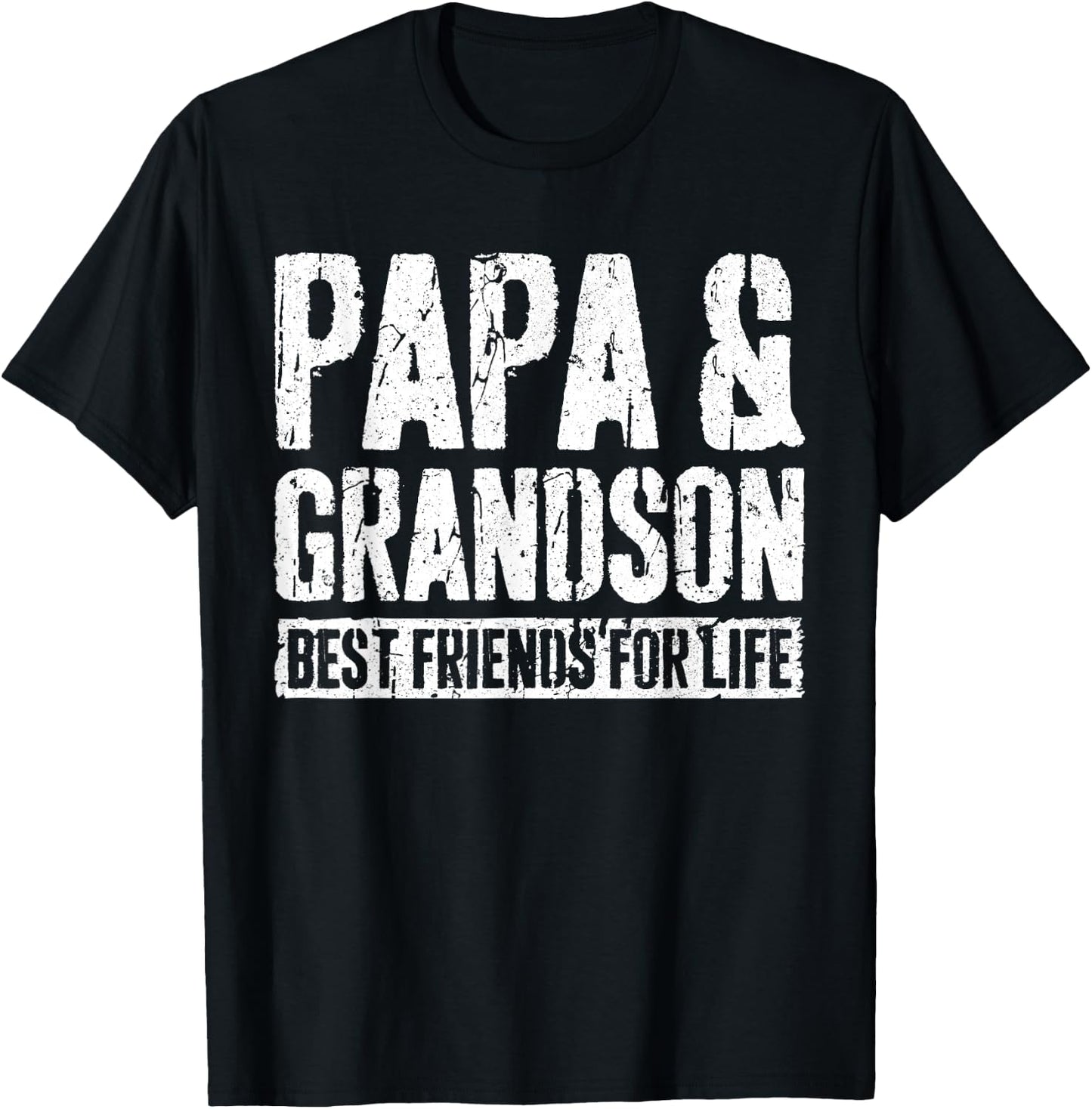 Papa And Grandson Best Friends For Life Shirt Fathers Day T-Shirt - T-Shirt | Black