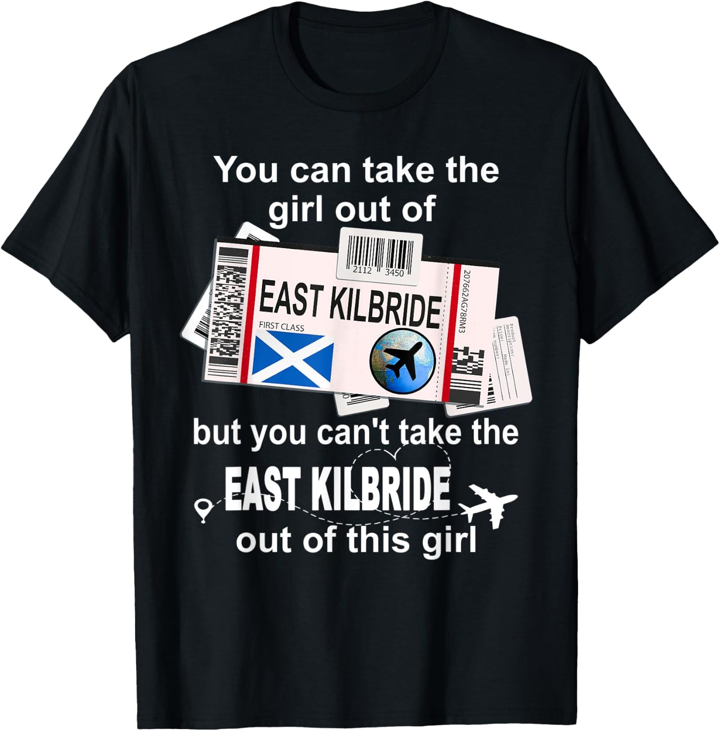 East Kilbride Boarding Pass - East Kilbride Girl T-Shirt - T-Shirt | Black