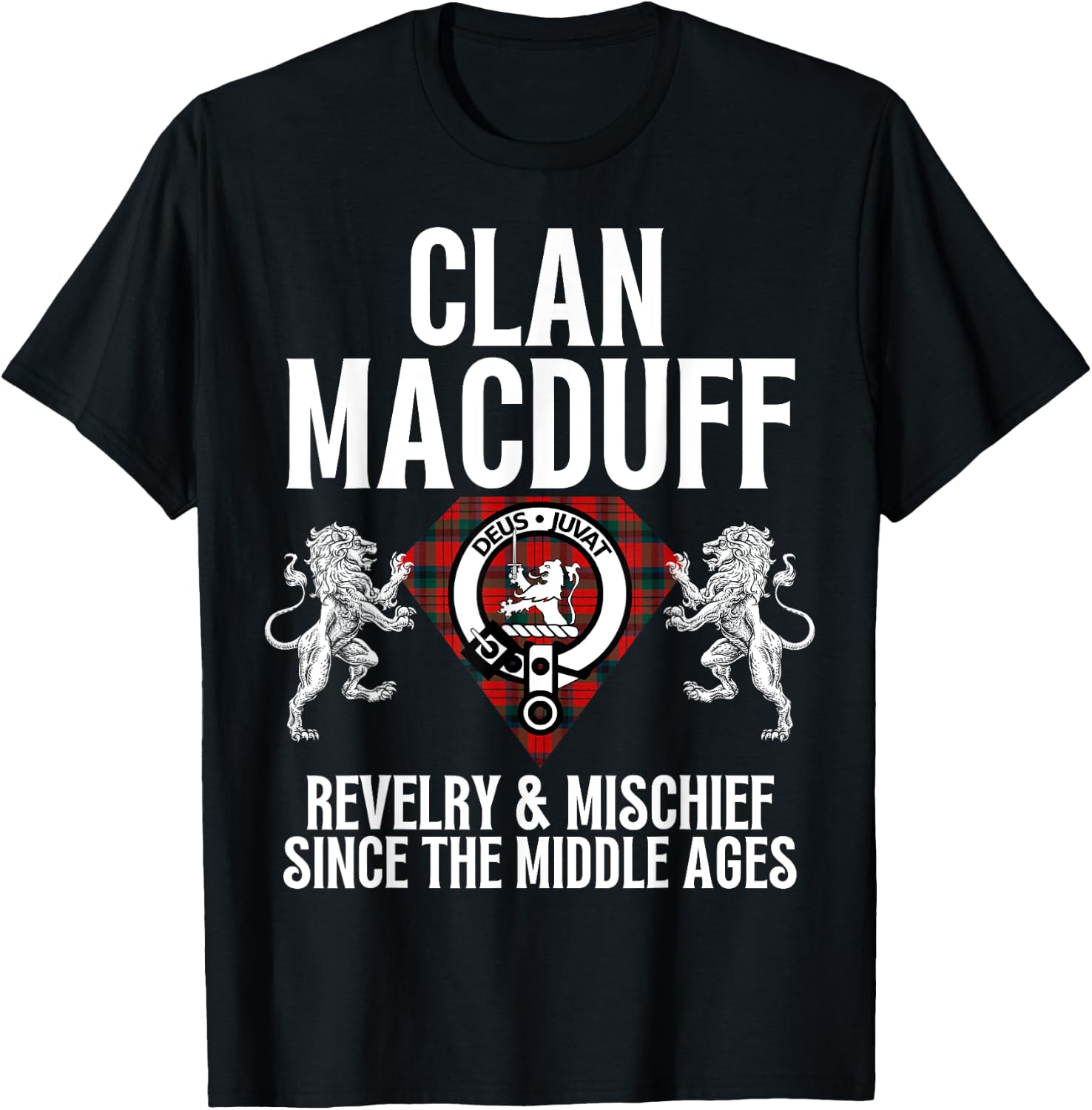 MacDuff Clan Scottish Name Coat Of Arms Tartan Family Party T-Shirt - T-Shirt | Black