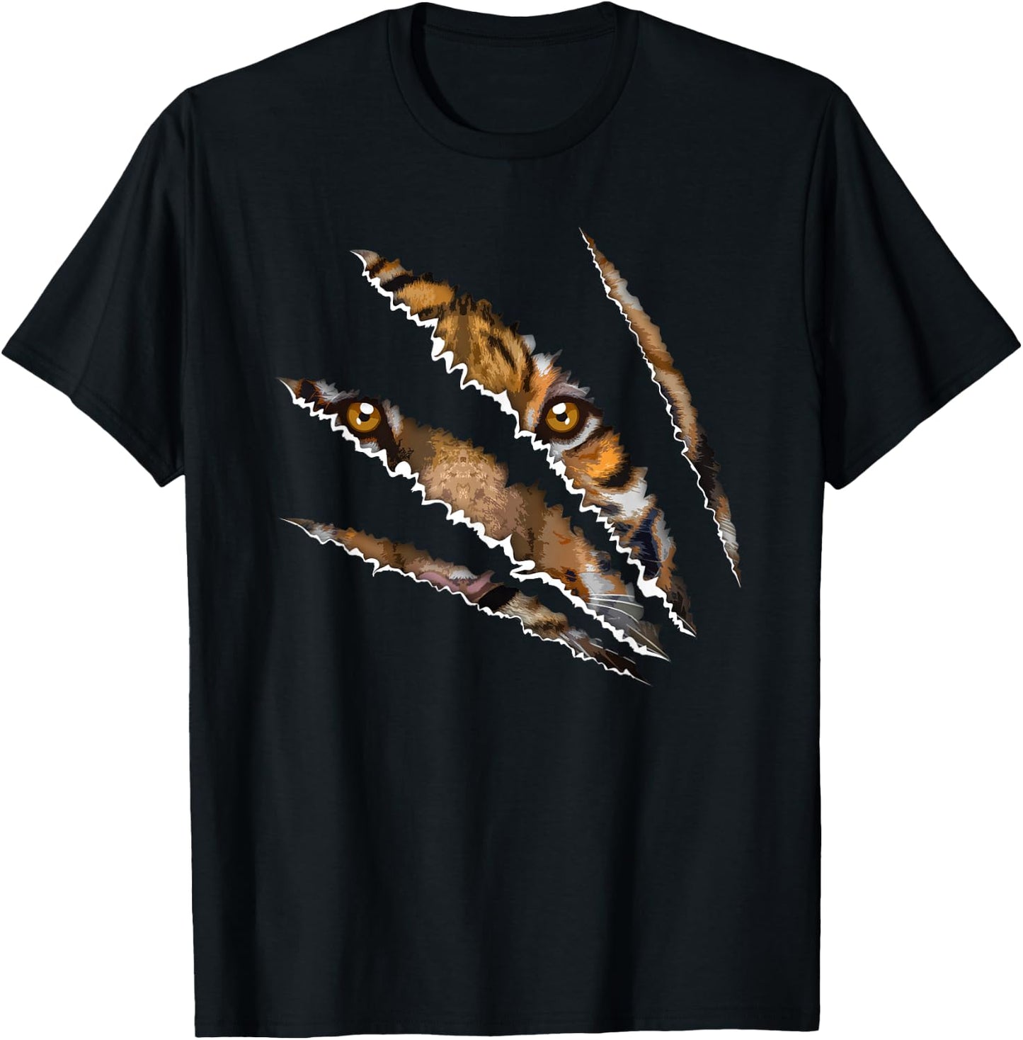 Tiger Eye Women Claw Animal Siberian Tiger Face T-Shirt - T-Shirt | Black