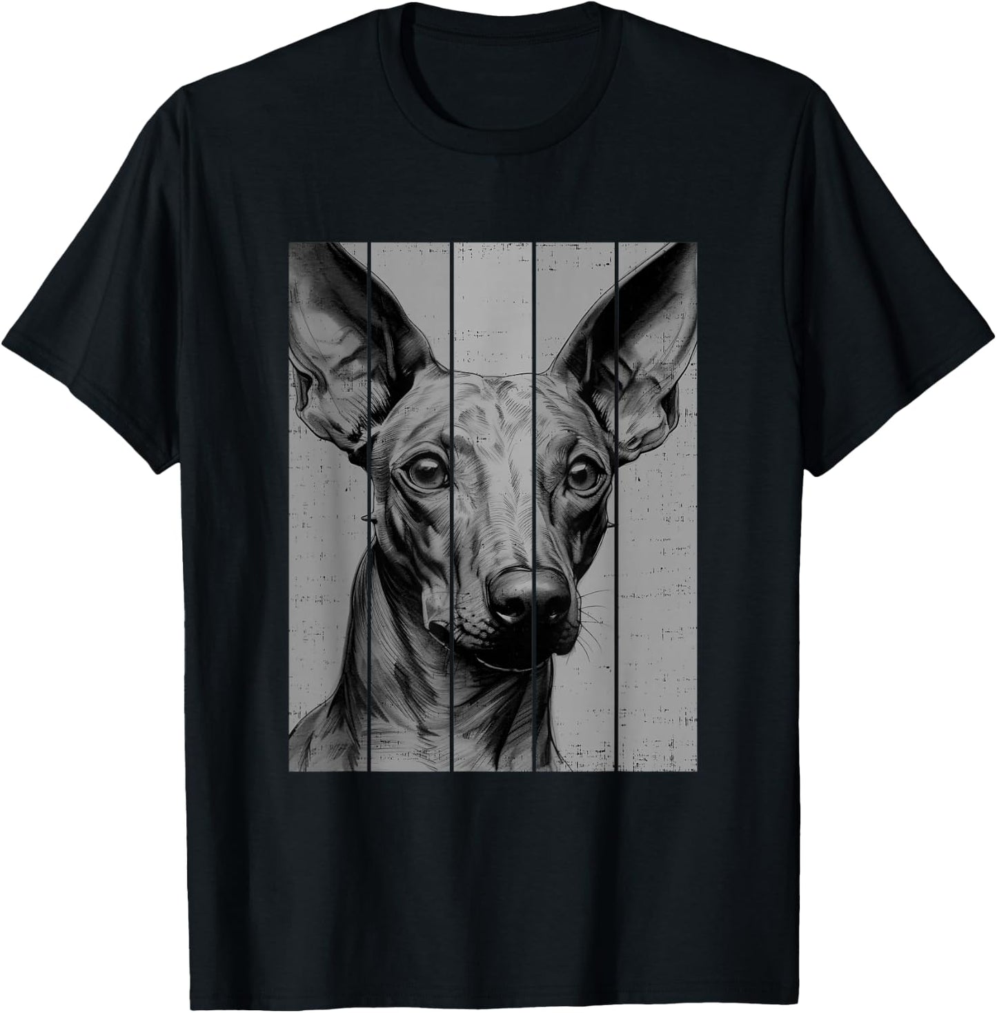 Cool Xoloitzcuintli Xolo Portrait Black And White Style T-Shirt - T-Shirt | Black