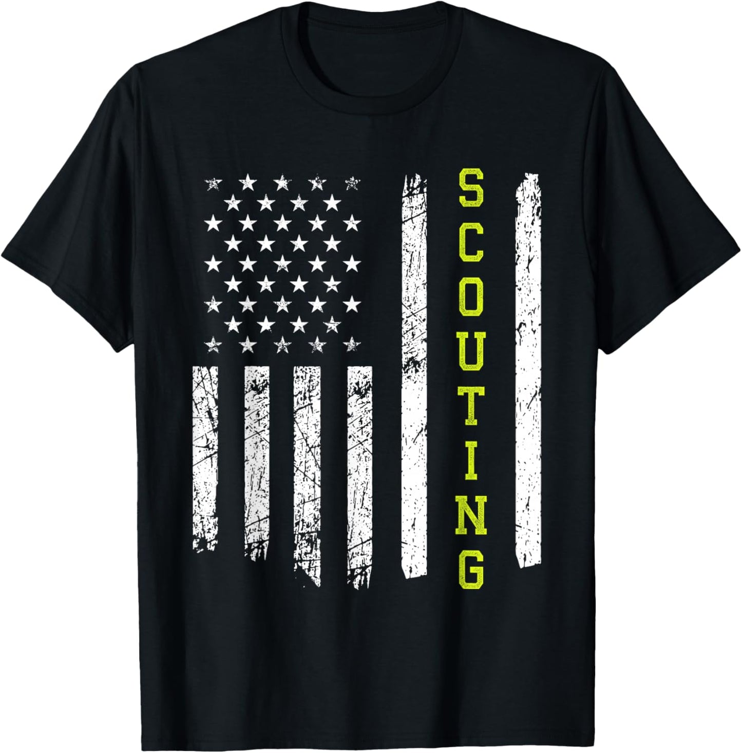 Scouting US American Flag T-Shirt - T-Shirt | Black