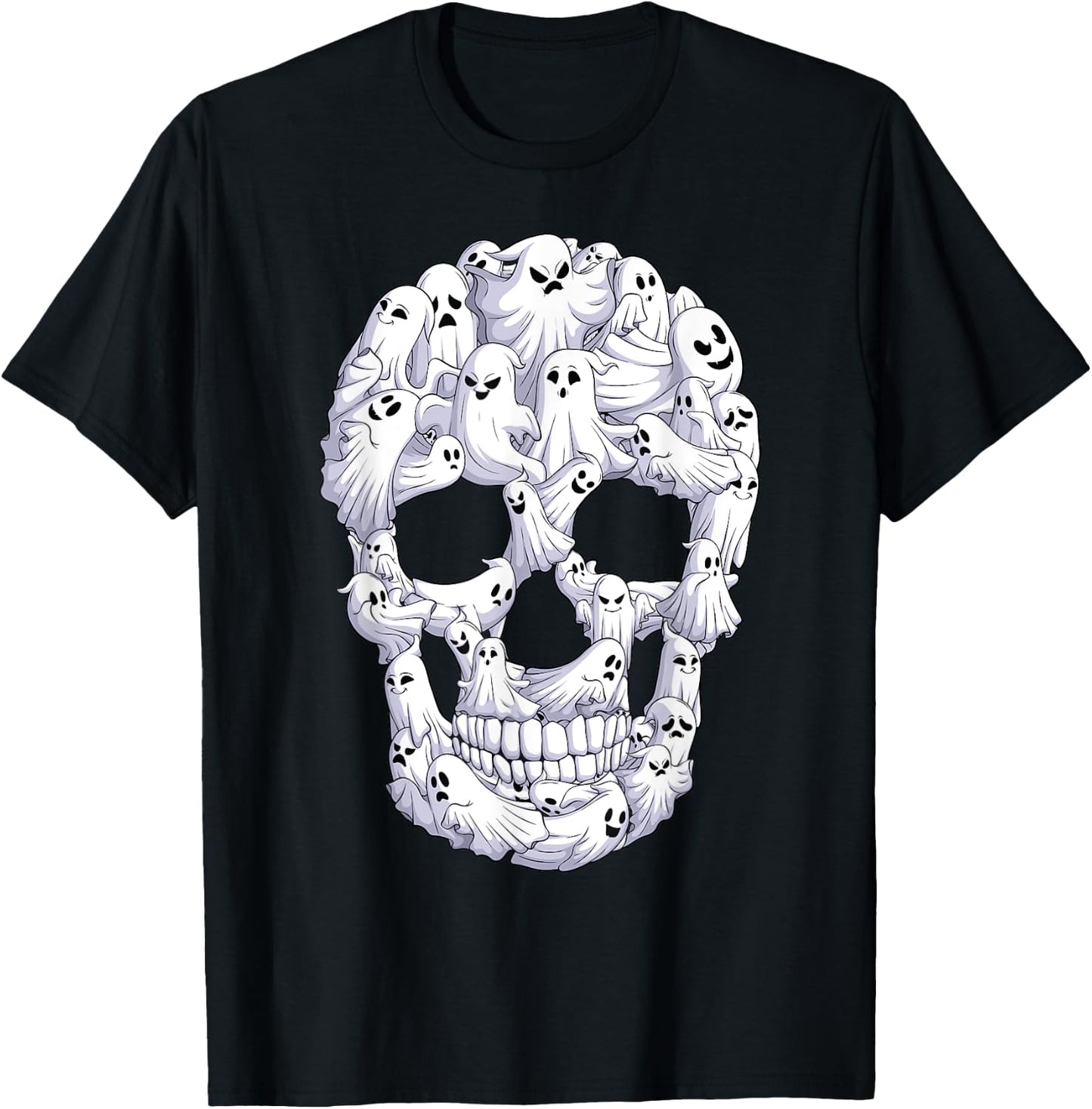 Skull Boo Ghost Funny boo ghosts Halloween costume men women T-Shirt - T-Shirt | Black