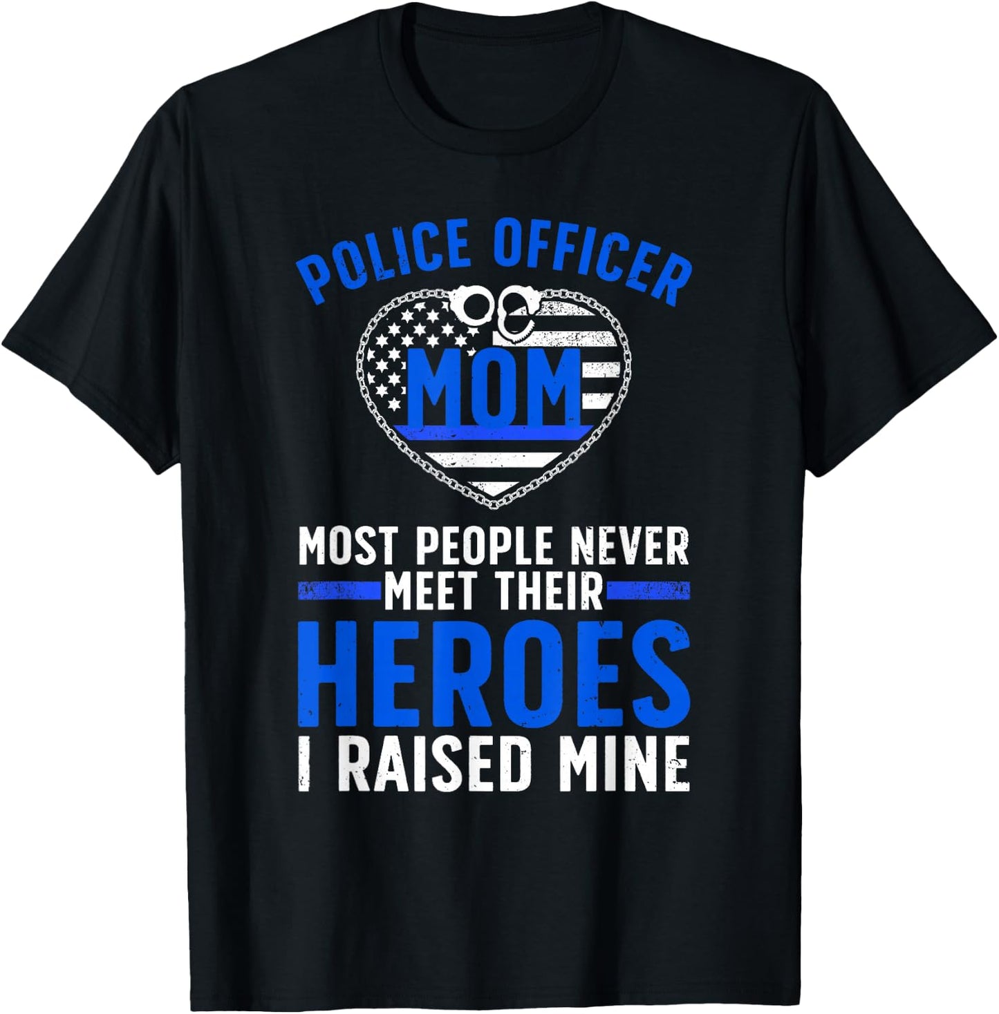 Police Officer Mom Art For Mother Women Cop Police Officer T-Shirt - T-Shirt | Black