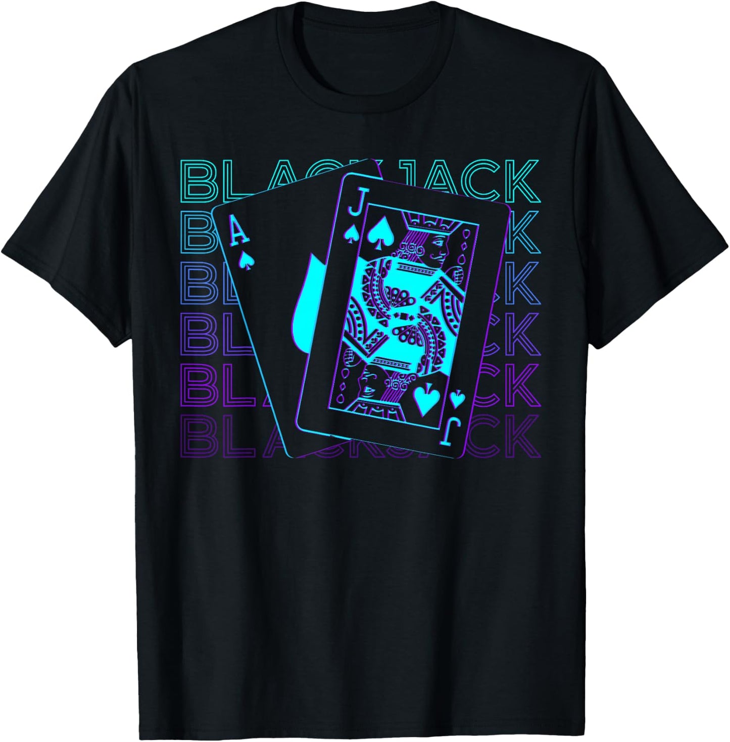 Blackjack Jack of Spade Ace Spades Retro T-Shirt - T-Shirt | Black