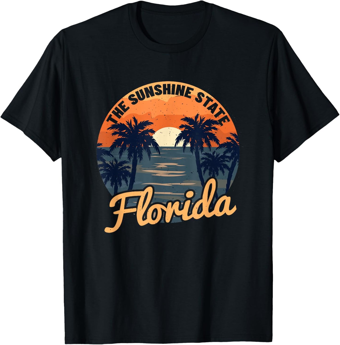 Florida Sunset - Throwback Design - Classic T-Shirt - T-Shirt | Black