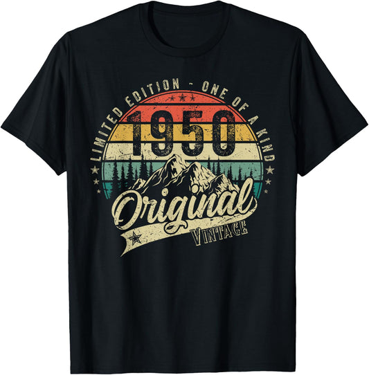 1950 Vintage Birthday Retro Gifts Woman 70s 80s T-Shirt - T-Shirt | Black