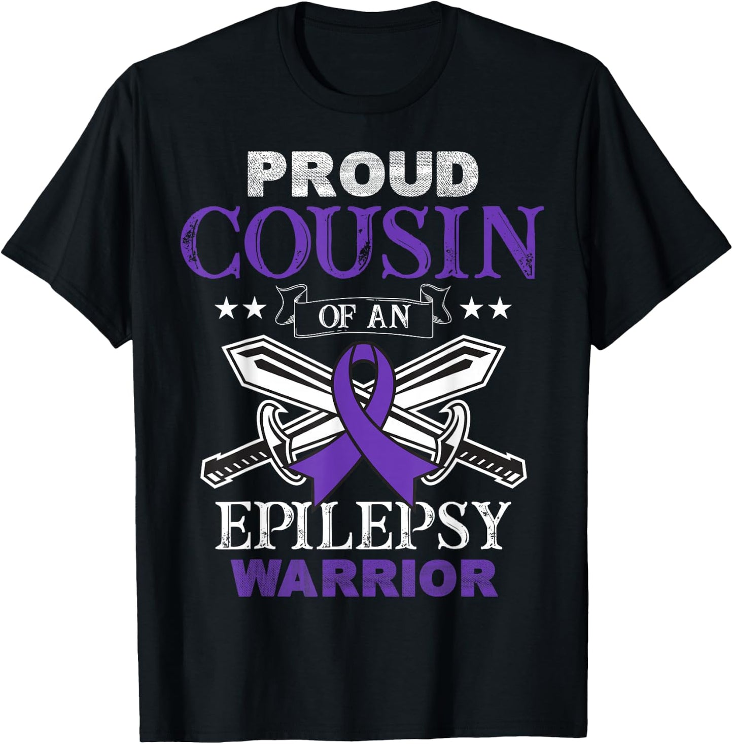 Proud Cousin Of An Epilepsy Warrior Family Matching Party T-Shirt - T-Shirt | Black