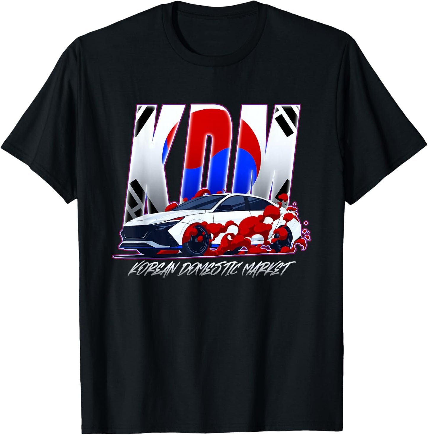 Korean Domestic Market KDM Car Turbo Tuner Enthusiasts T-Shirt - T-Shirt | Black
