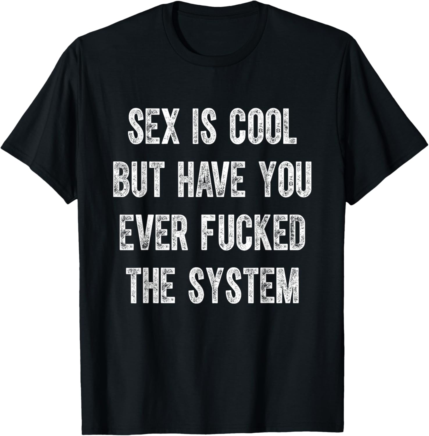 Sex Is Cool But Have You Ever Fucked The System Funny T-Shirt - T-Shirt | Black