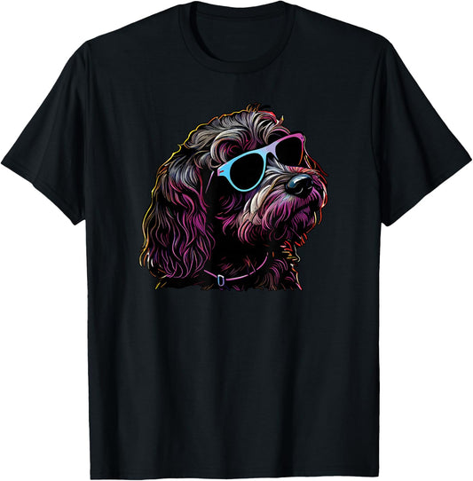 Dad Mom Cool Dog Sunglasses - Cockapoo T-Shirt - T-Shirt | Black