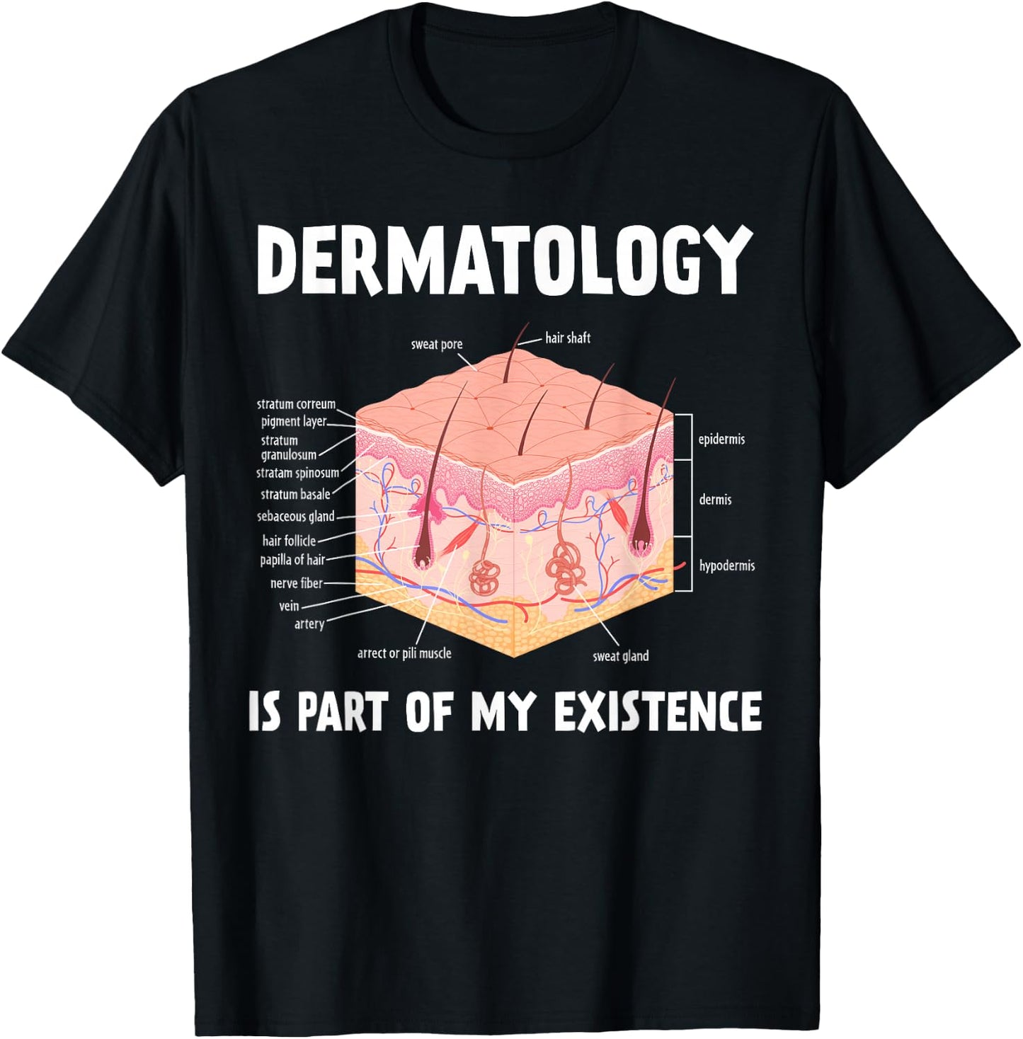 Dermatology Is Part Of My Existence Skin Anatomy T-Shirt - T-Shirt | Black