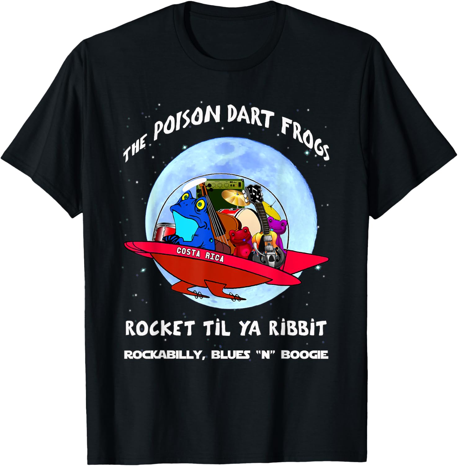Poison Dart Frogs Retro Rockabilly Greaser Pompadour Rock T-Shirt - T-Shirt | Black