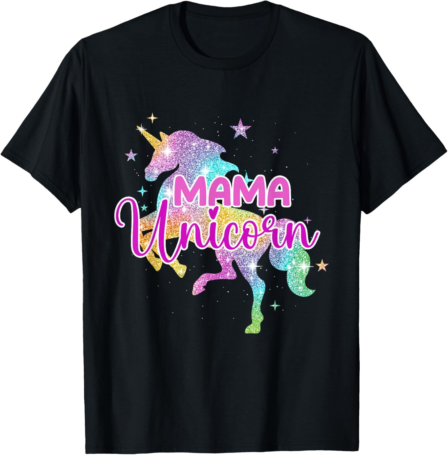 Mama Unicorn - Mythical Animal Fantasy Creature Magical T-Shirt - T-Shirt | Black