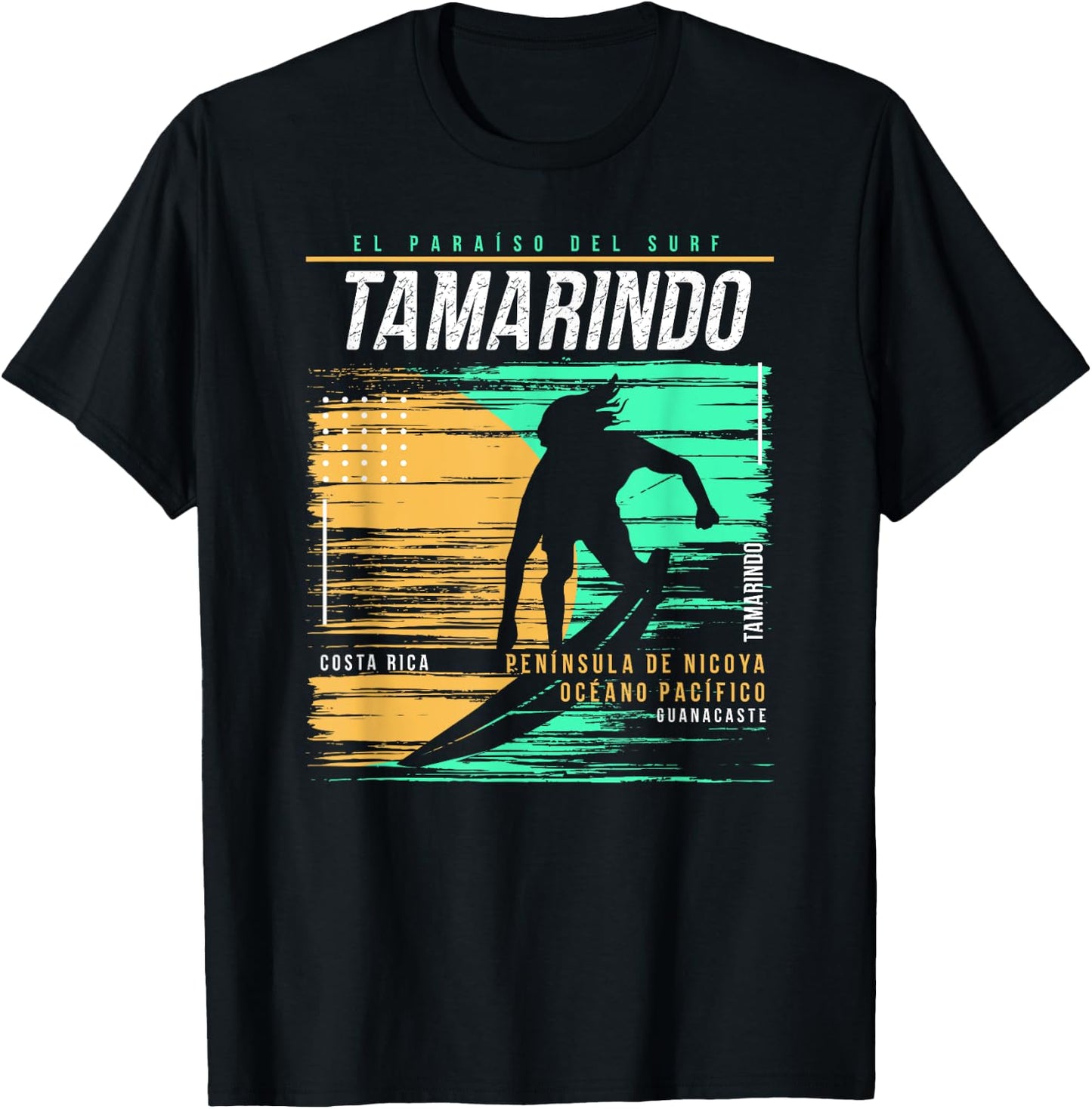 Vintage Surfing Tamarindo Costa Rica Retro Surfers Paradise T-Shirt - T-Shirt | Black