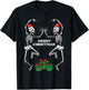 Merry Christmas Dancing Skeletons Funny Xmas Men Women Kids T-Shirt - T-Shirt | Black