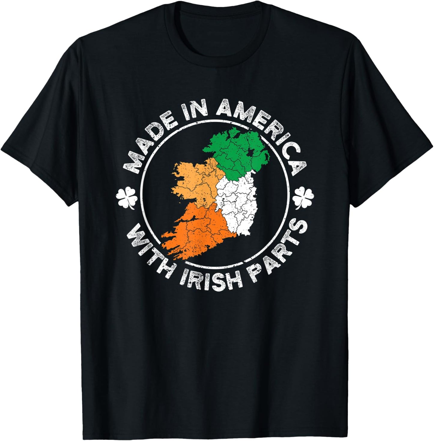 Made in America With Irish Parts USA Ireland Flag Heritage T-Shirt - T-Shirt | Black