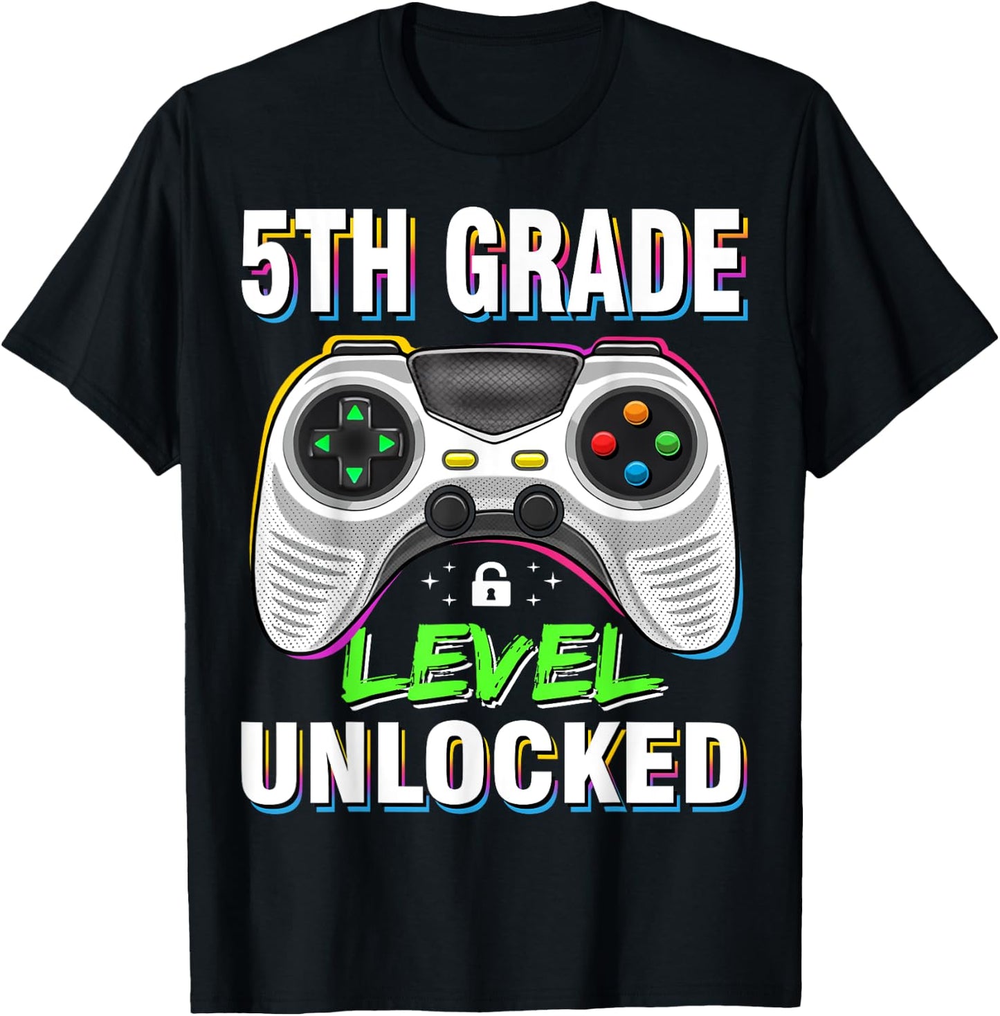 Level 5th Grade Unlocked Back To School First Day Boys Girls T-Shirt - T-Shirt | Black