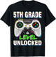 Level 5th Grade Unlocked Back To School First Day Boys Girls T-Shirt - T-Shirt | Black