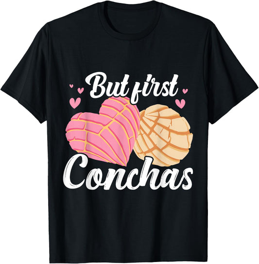 Cafecito Y Chisme Conchas Pan Dulce Gifts Mexican Cultural Design Latina Women's Black Small Classic Fit Short Sleeve T-Shirt - T-Shirt | Black