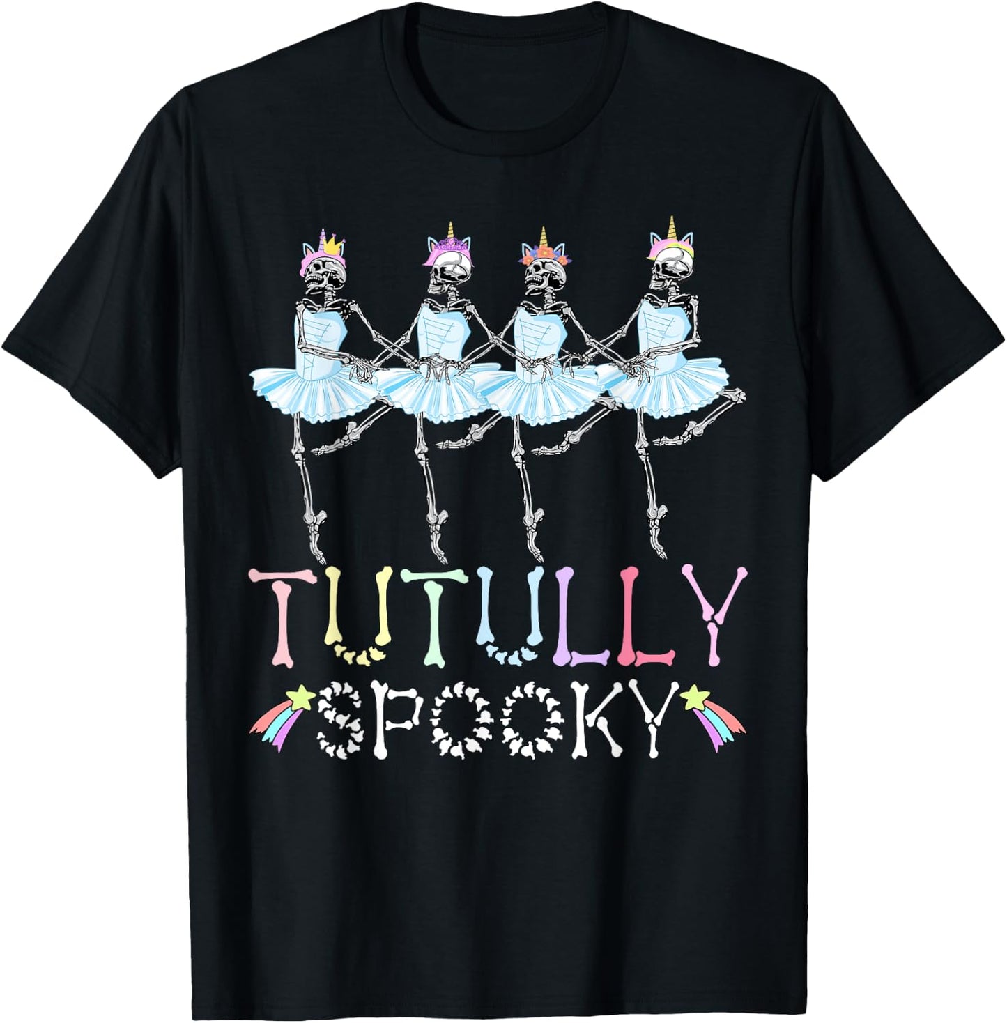 Tutully Spooky Halloween Skeleton Ballet Dance Ballerina T-Shirt - T-Shirt | Black