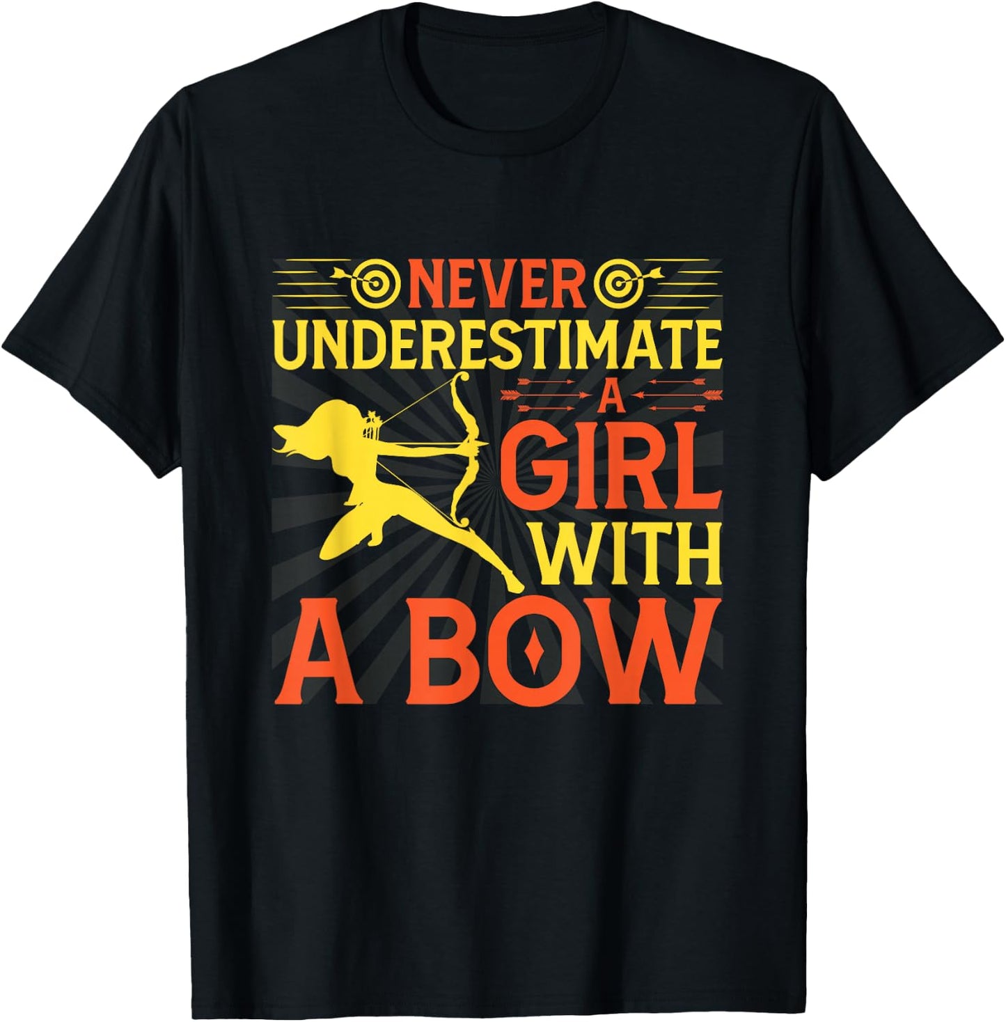 Funny Archery Design For Girls Women Bowhunter Archery Fans T-Shirt - T-Shirt | Black