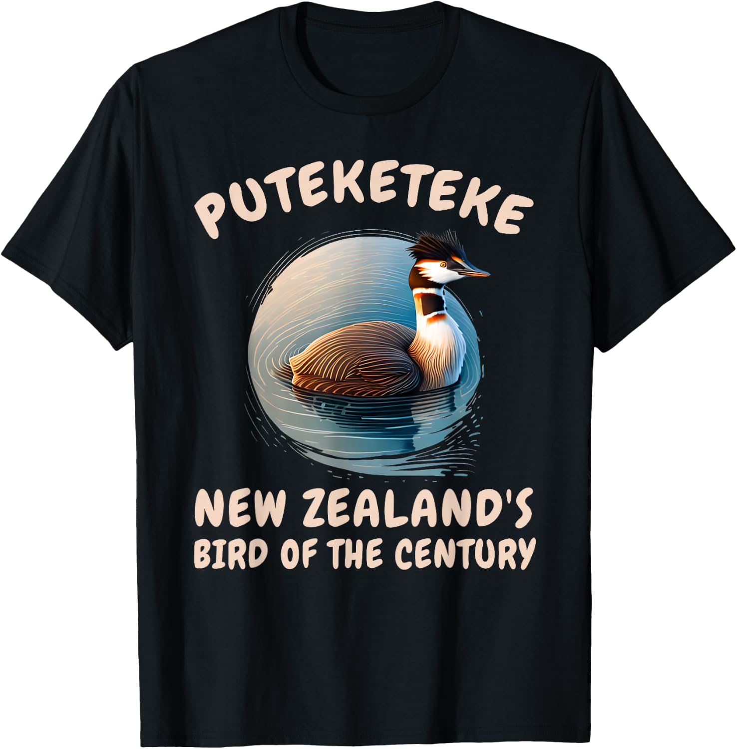 The Puteketeke New Zealand's Bird of the Century men & women T-Shirt - T-Shirt | Black