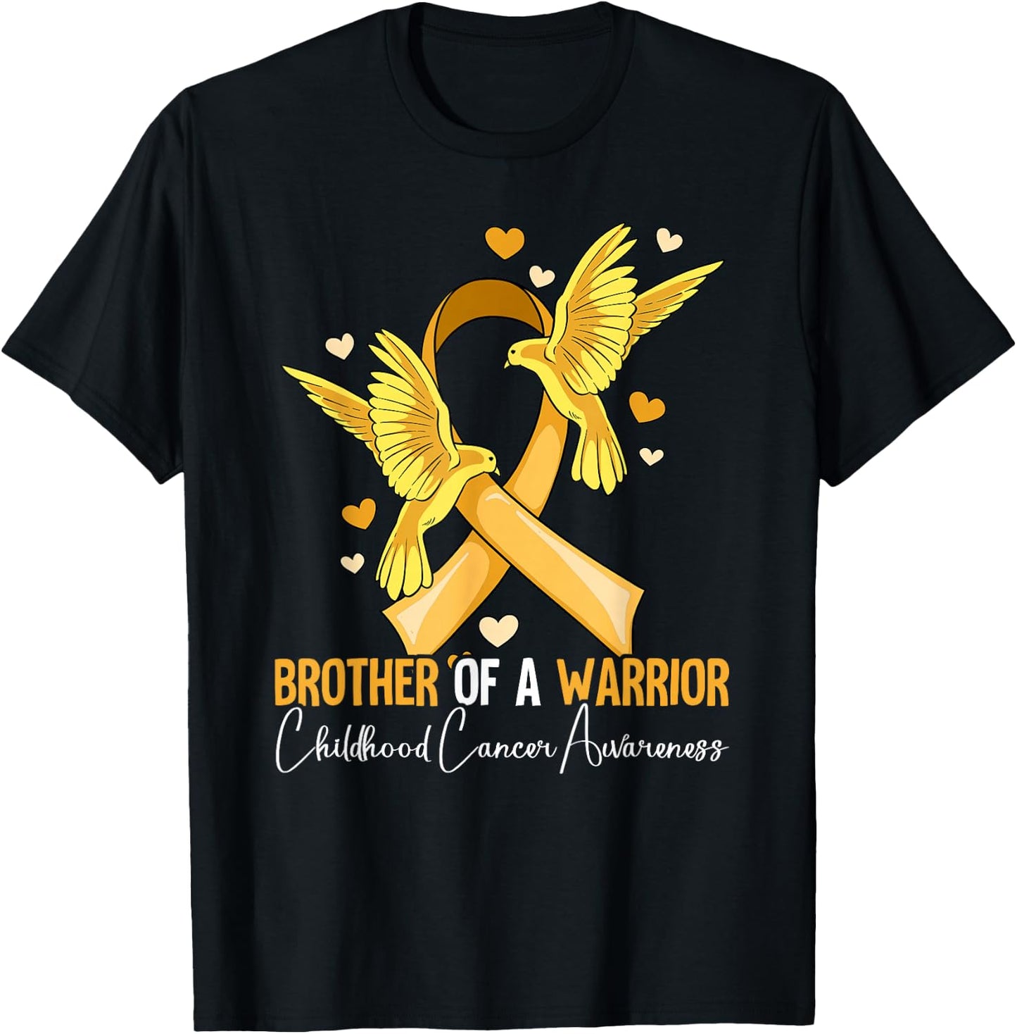Brother Of A Warrior Childhood Cancer Awareness T-Shirt - T-Shirt | Black