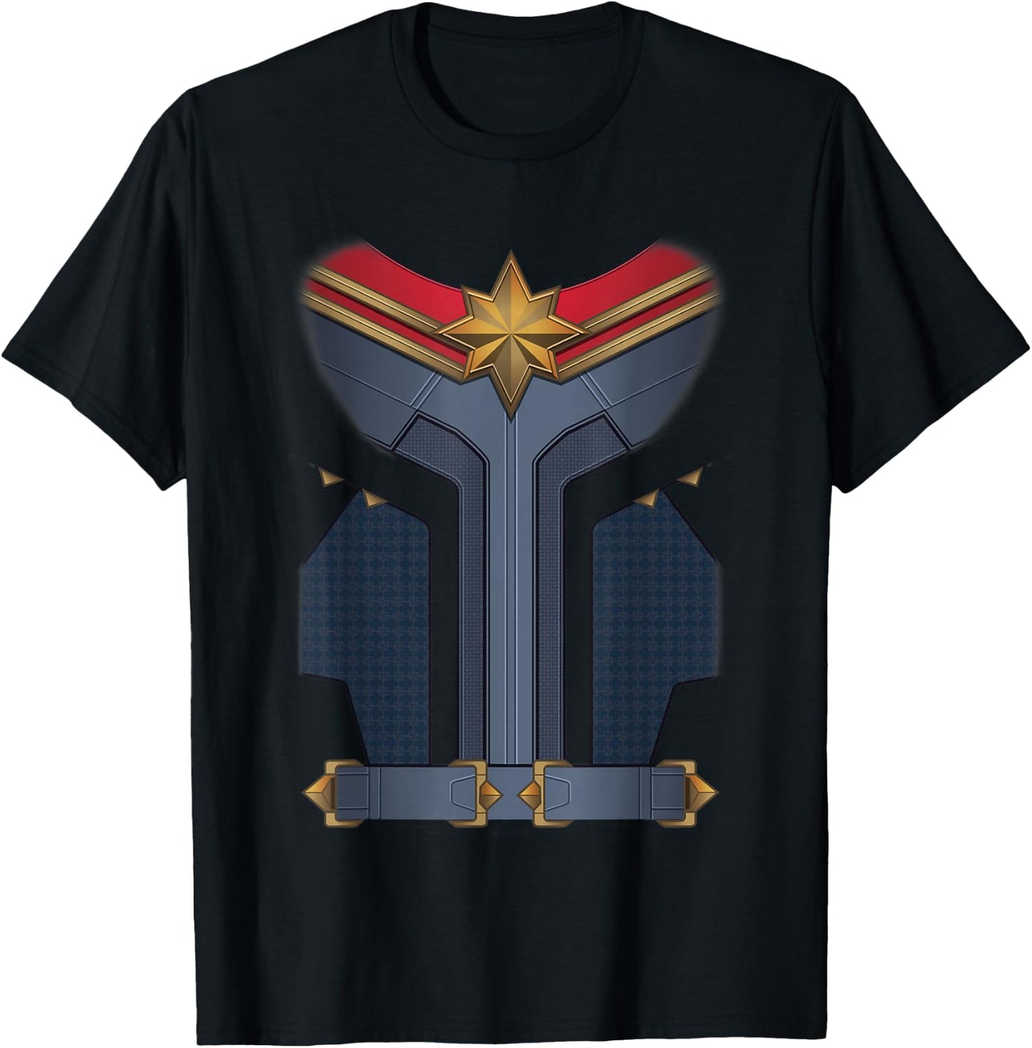 Marvel The Marvels Halloween Captain Marvel Hero Costume T-Shirt - T-Shirt | Black