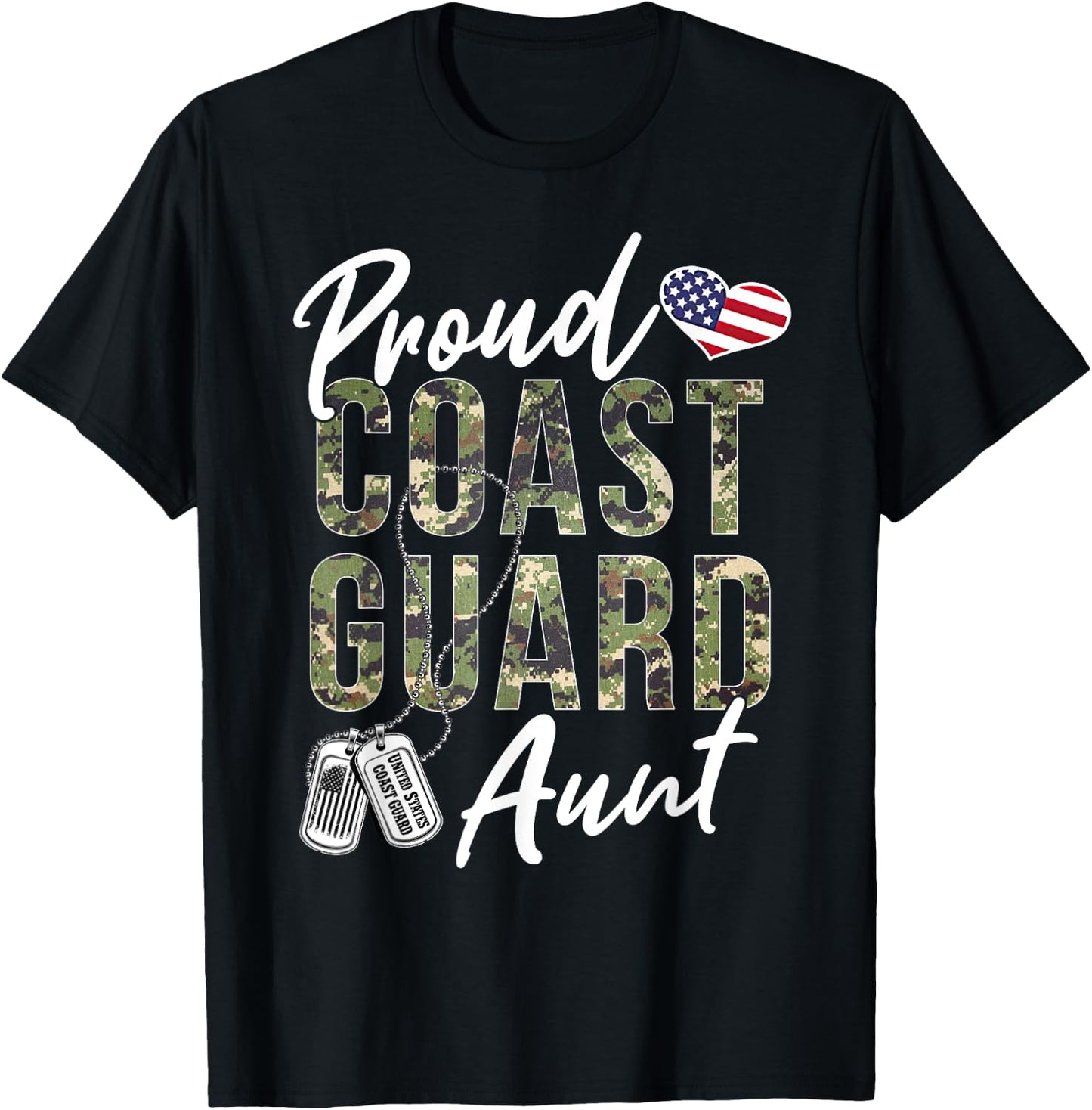 Proud Coast Guard Aunt US Coast Guard Graduation Aunt T-Shirt - T-Shirt | Black