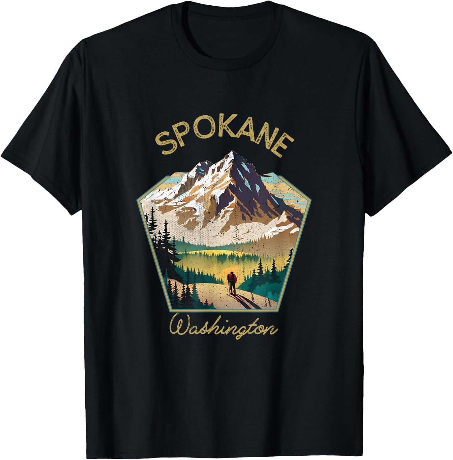 Spokane Retro Clothing - Spokane Souvenir T-Shirt - T-Shirt | Black