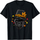 Thanksgiving Gorilla Monkey Pilgrim Turkey Day Autumn Ape T-Shirt - T-Shirt | Black