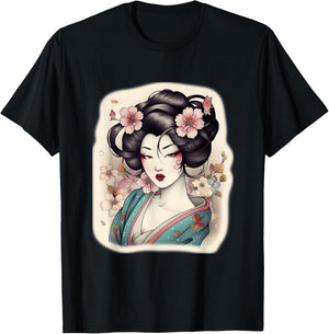 Japanese Geisha Tattoo Design Women T-Shirt - T-Shirt | Black