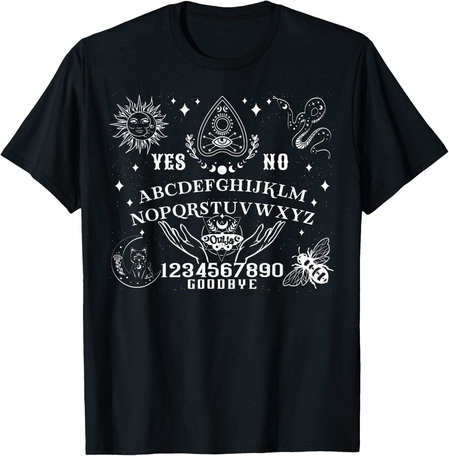 Ouija Board Spirit Board Occult Gothic Halloween Pagan Satan T-Shirt - T-Shirt | Black