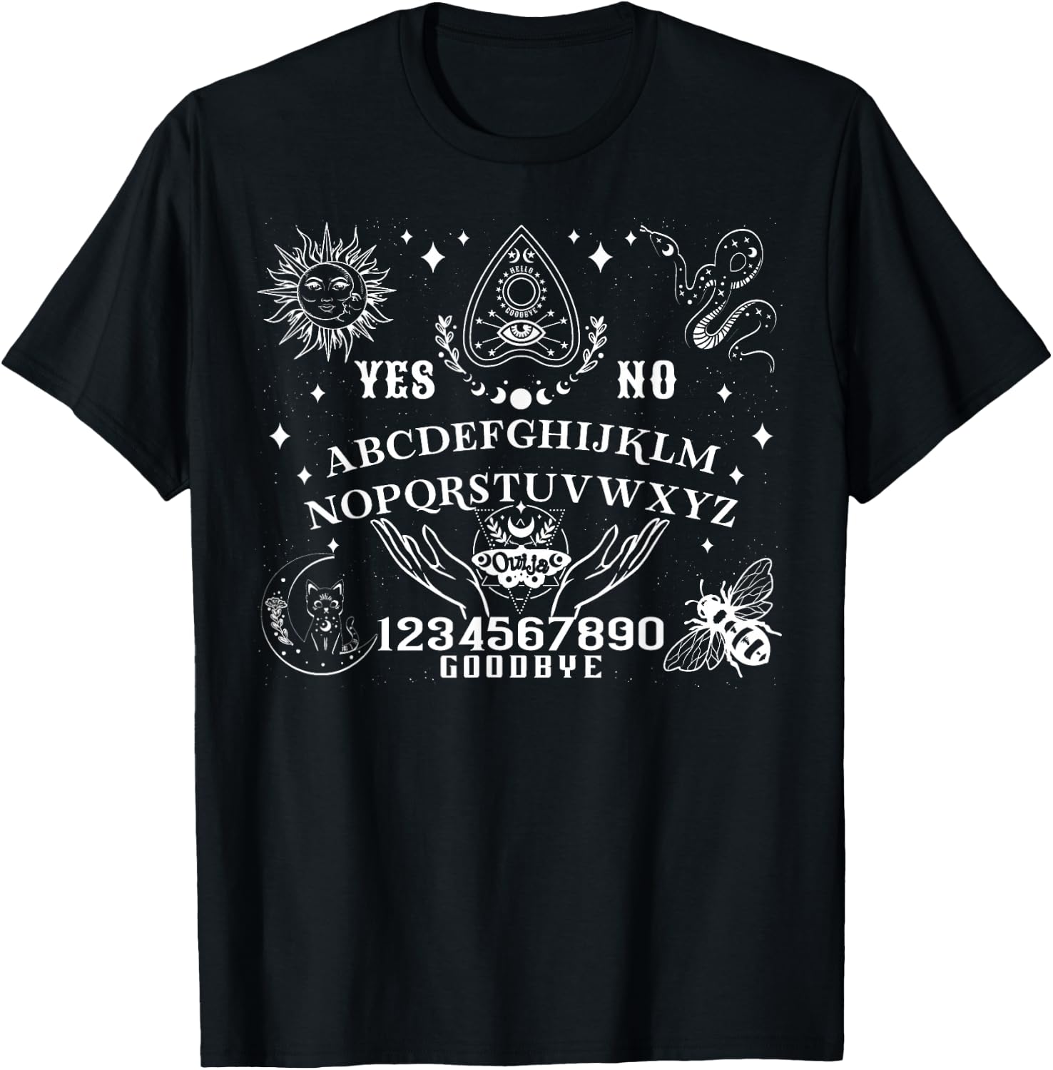 Ouija Board Spirit Board Occult Gothic Halloween Pagan Satan T-Shirt - T-Shirt | Black