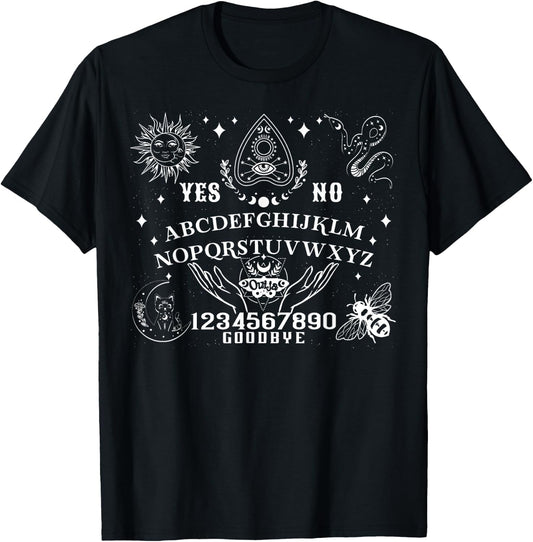 Ouija Board Spirit Board Occult Gothic Halloween Pagan Satan T-Shirt - T-Shirt | Black