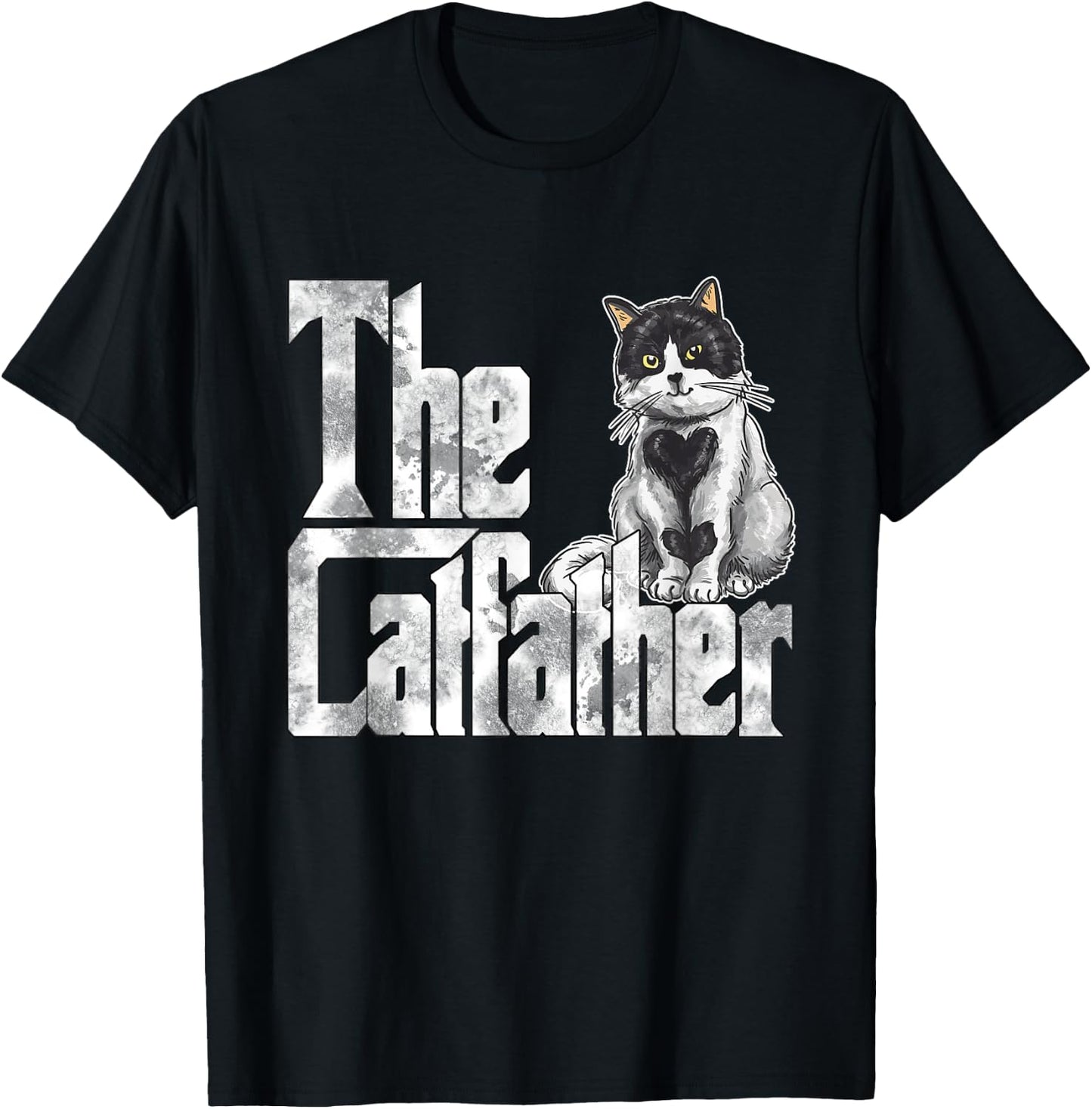 Cat Dad The Catfather Crazy Cat Father Kitty Daddy T-Shirt - T-Shirt | Black