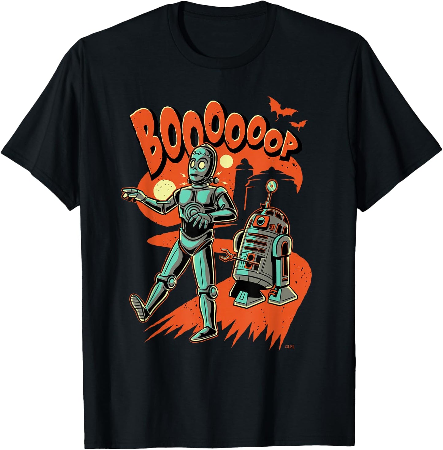 Star Wars R2-D2 & C-3PO Monster Droids Booooop Halloween T-Shirt - T-Shirt | Black