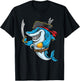 Pirate Shark Boys Halloween T-Shirt - T-Shirt | Black