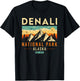Denali Est. 1917 Vintage Retro Alaska National Park T-Shirt - T-Shirt | Black
