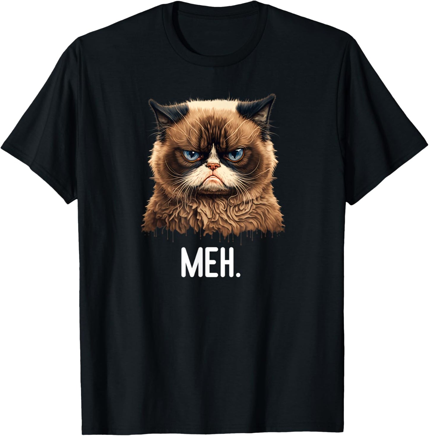 Cat Meh Funny Cat Lover Kitten Quotes Men women T-Shirt - T-Shirt | Black