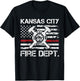Kansas City Missouri Fire Department Thin Red Line Fireman T-Shirt - T-Shirt | Black
