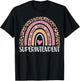 Funny Superintendent Rainbow Leopard Print School Principal T-Shirt - T-Shirt | Black
