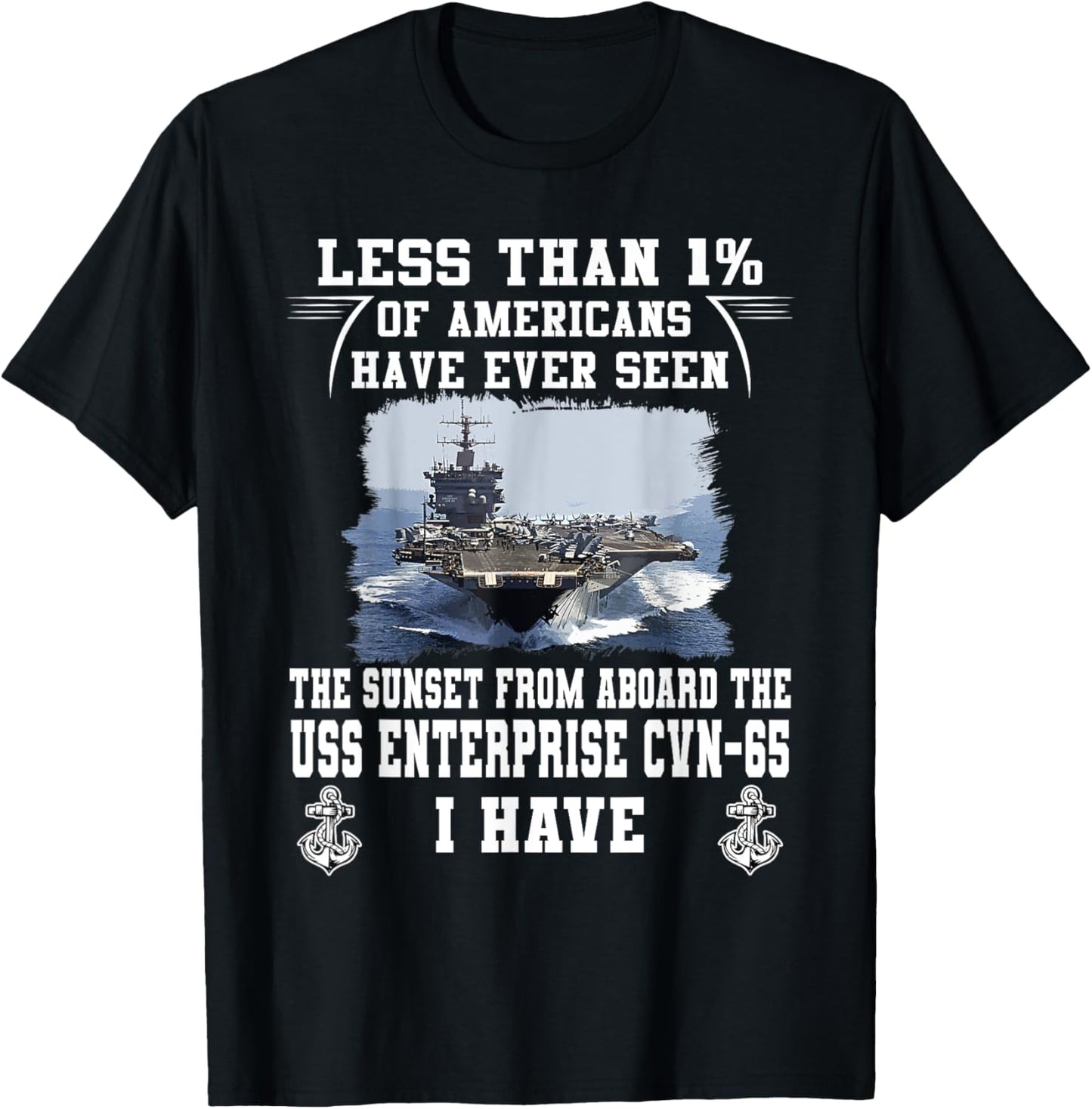 USS Enterprise CVN-65 Aircraft Carrier T-Shirt - T-Shirt | Black