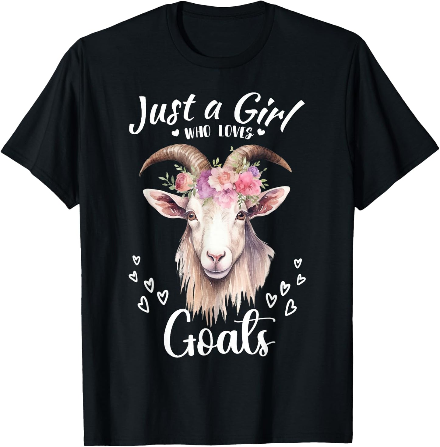 Just a Girl Who Loves Goats Women Girls Who Love Animals T-Shirt - T-Shirt | Black