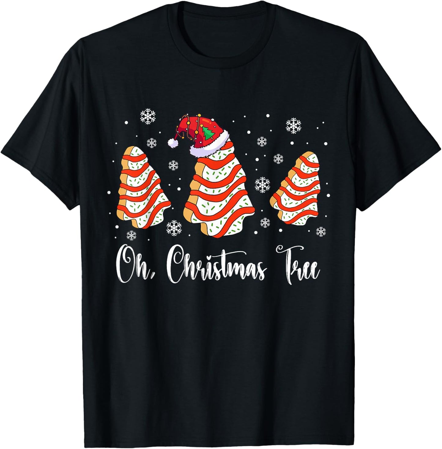 Oh Christmas Tree Cakes Debbie Becky Jen Cake Lovers Xmas T-Shirt - T-Shirt | Black
