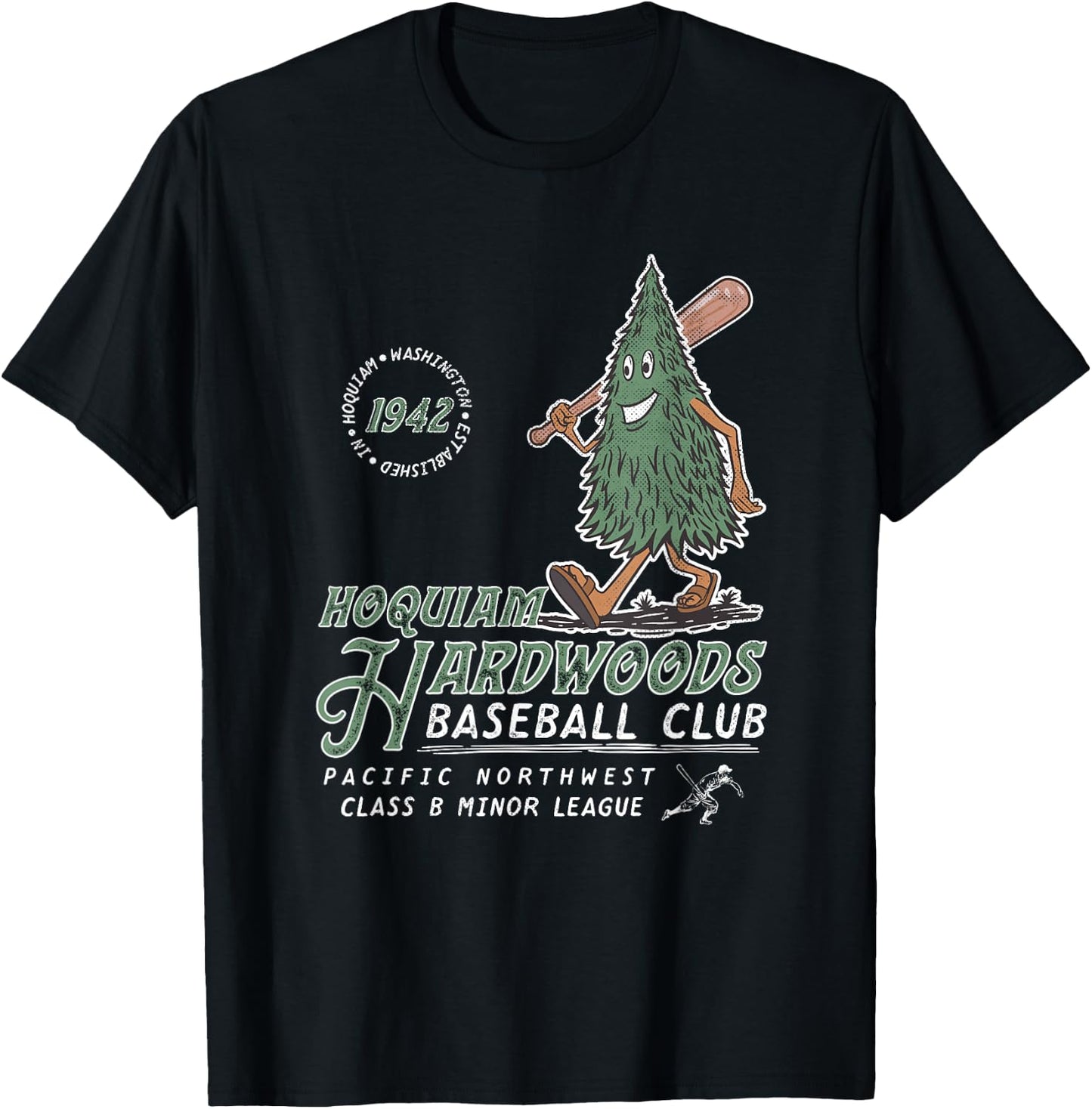 Hoquiam Hardwoods Retro Minor League Baseball T-Shirt - T-Shirt | Black