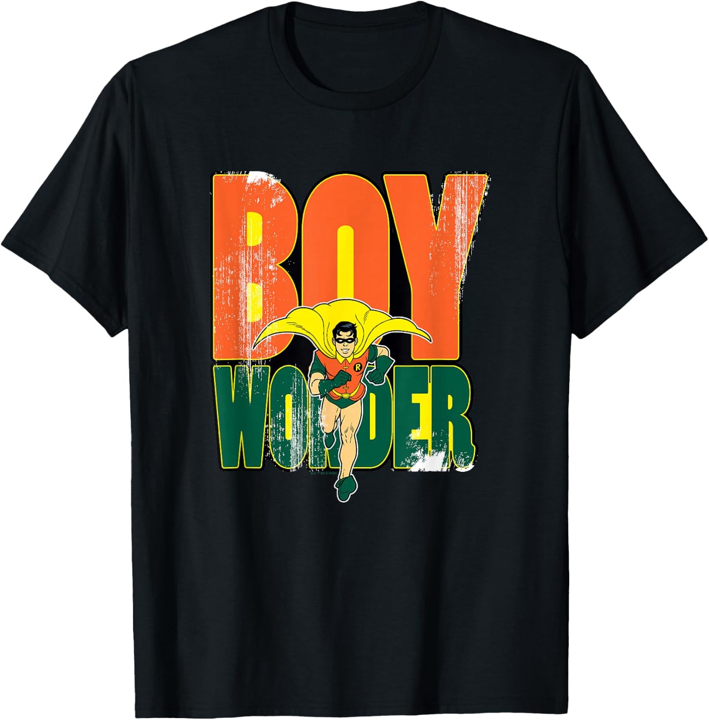 Batman Vintage Classic Boy Wonder Robin Distressed Superhero T-Shirt - T-Shirt | Black
