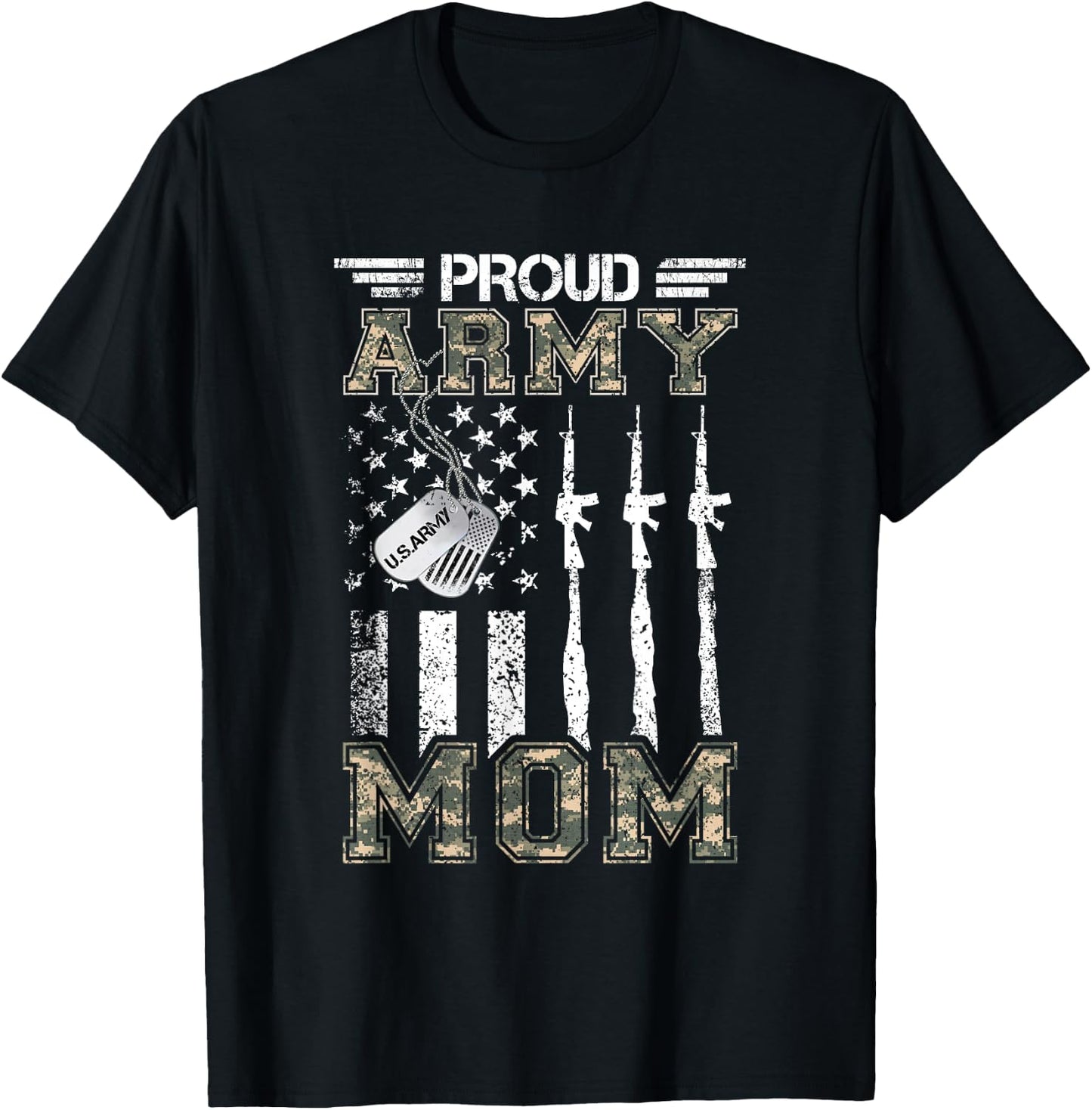 Proud Army Mom US Army Mom Gifts Army Graduation Mom T-Shirt - T-Shirt | Black